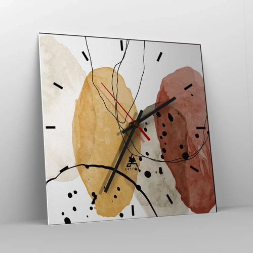 Wall clock - Clock on glass - Like a Light Air - 30x30 cm