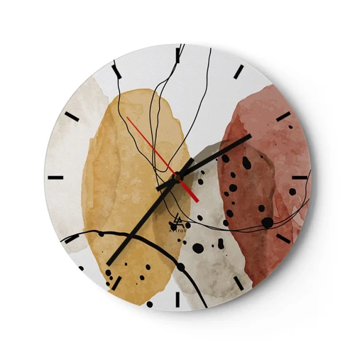 Wall clock - Clock on glass - Like a Light Air - 30x30 cm