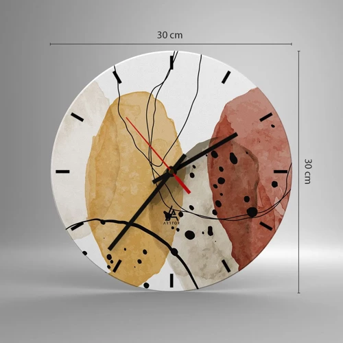 Wall clock - Clock on glass - Like a Light Air - 30x30 cm