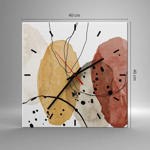 Wall clock - Clock on glass - Like a Light Air - 40x40 cm