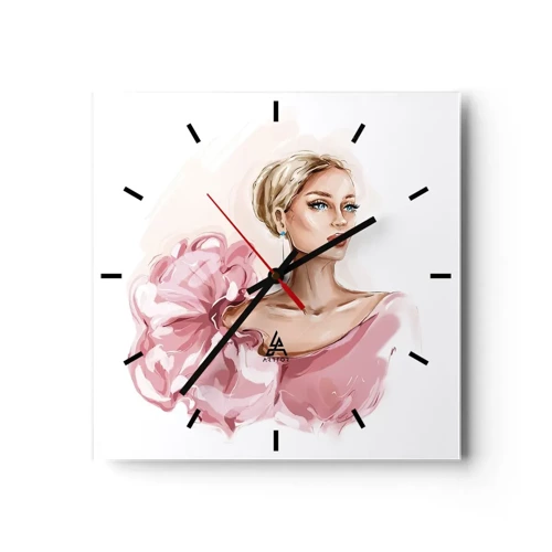 Wall clock - Clock on glass - Like a Painitng - 30x30 cm