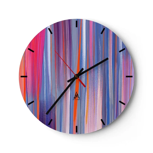 Wall clock - Clock on glass - Like a Rainbow - 30x30 cm