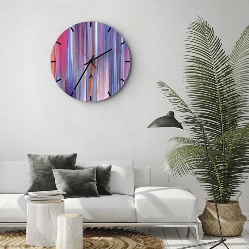 Wall clock - Clock on glass - Like a Rainbow - 30x30 cm