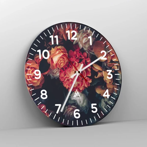 Wall clock - Clock on glass - Like at Dutch Masters - 30x30 cm