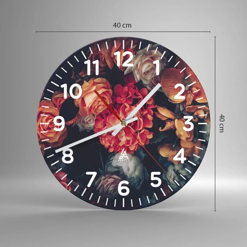 Wall clock - Clock on glass - Like at Dutch Masters - 40x40 cm