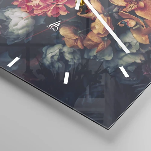 Wall clock - Clock on glass - Like at Dutch Masters - 40x40 cm