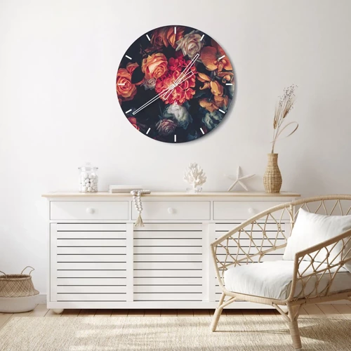 Wall clock - Clock on glass - Like at Dutch Masters - 40x40 cm