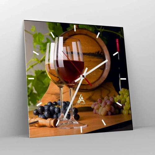 Wall clock - Clock on glass - Like at Old Masters - 30x30 cm