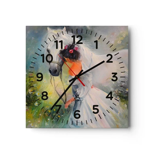 Wall clock - Clock on glass - Like from a Beautiful Dream - 30x30 cm