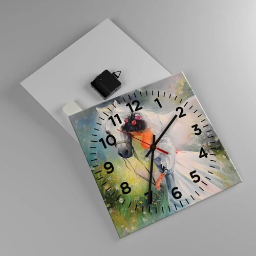 Wall clock - Clock on glass - Like from a Beautiful Dream - 30x30 cm