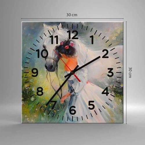 Wall clock - Clock on glass - Like from a Beautiful Dream - 30x30 cm