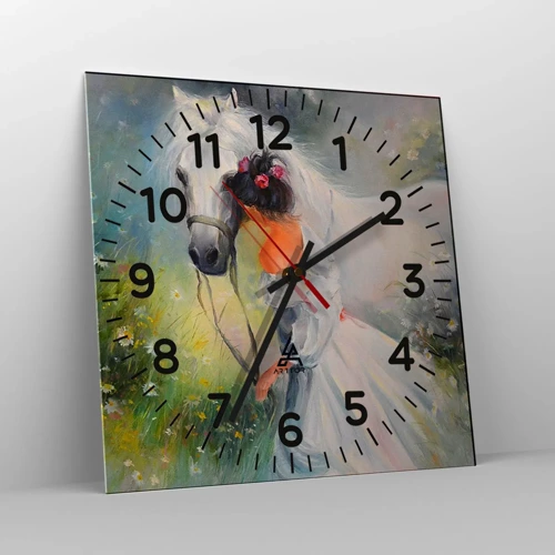 Wall clock - Clock on glass - Like from a Beautiful Dream - 30x30 cm