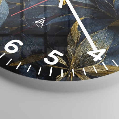 Wall clock - Clock on glass - Lined with Gold - 30x30 cm