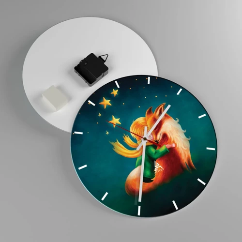 Wall clock - Clock on glass - Little Prince - 30x30 cm