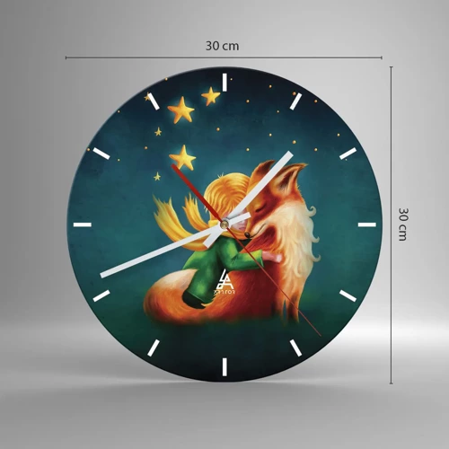 Wall clock - Clock on glass - Little Prince - 30x30 cm