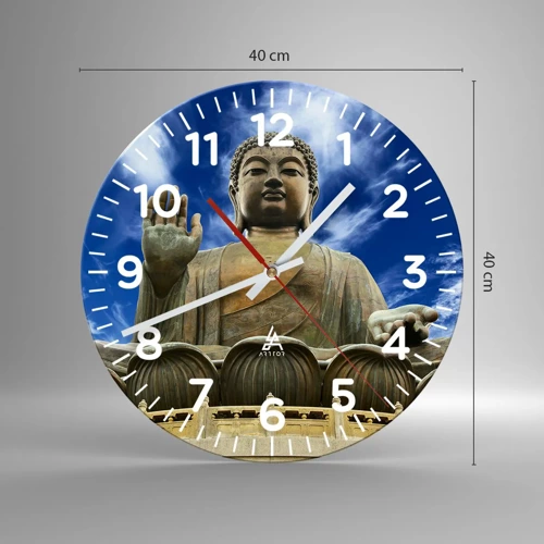 Wall clock - Clock on glass - Live Without Fear - 40x40 cm