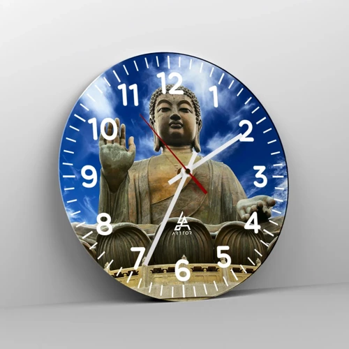 Wall clock - Clock on glass - Live Without Fear - 40x40 cm