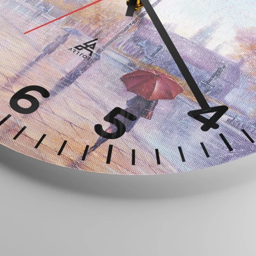 Wall clock - Clock on glass - London Autumn Day - 30x30 cm