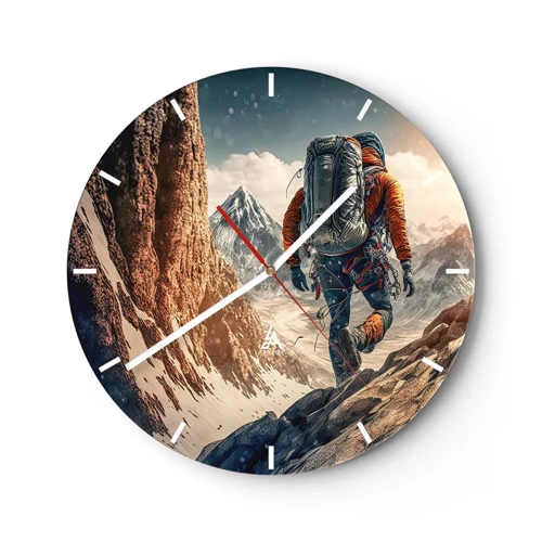 Wall clock - Clock on glass - Lonely Warrior - 30x30 cm