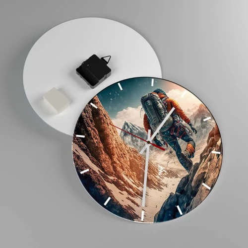 Wall clock - Clock on glass - Lonely Warrior - 30x30 cm