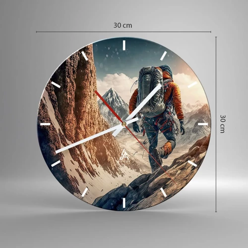 Wall clock - Clock on glass - Lonely Warrior - 30x30 cm