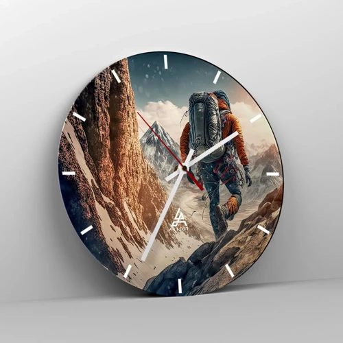 Wall clock - Clock on glass - Lonely Warrior - 30x30 cm