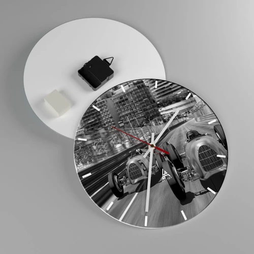 Wall clock - Clock on glass - Long Time Ago in Monte Carlo - 30x30 cm