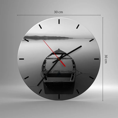 Wall clock - Clock on glass - Longing and Melancholy - 30x30 cm