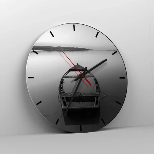 Wall clock - Clock on glass - Longing and Melancholy - 30x30 cm