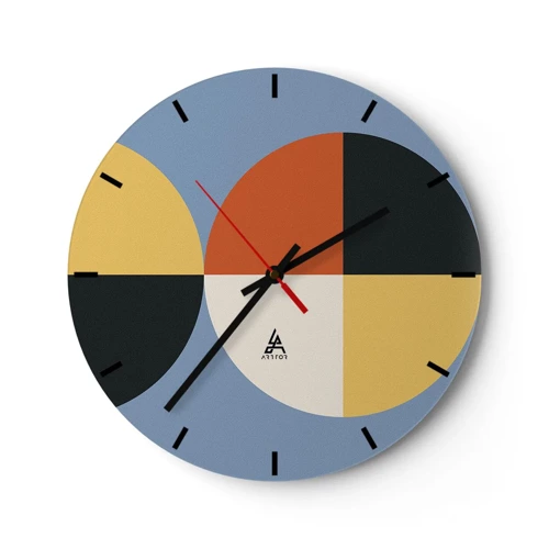 Wall clock - Clock on glass - Look and Count - 30x30 cm