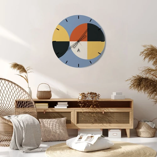 Wall clock - Clock on glass - Look and Count - 30x30 cm