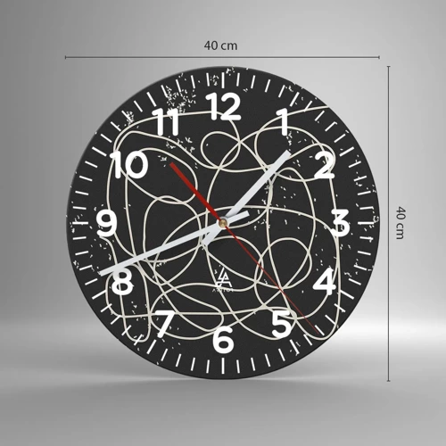 Wall clock - Clock on glass - Lost Thoughts - 40x40 cm