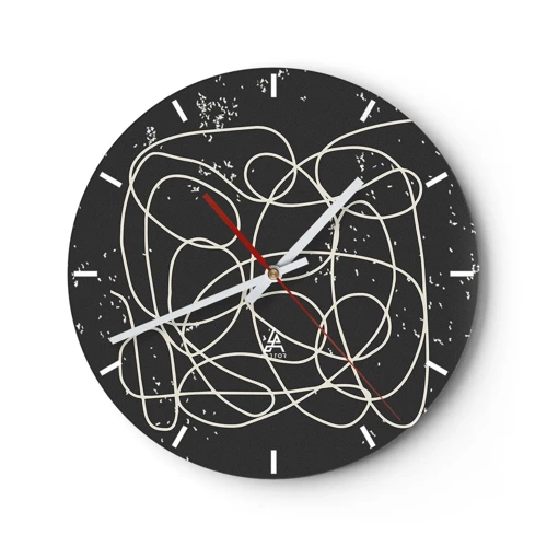 Wall clock - Clock on glass - Lost Thoughts - 40x40 cm