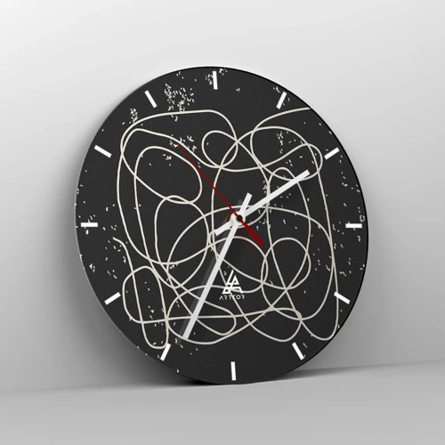 Wall clock - Clock on glass - Lost Thoughts - 40x40 cm