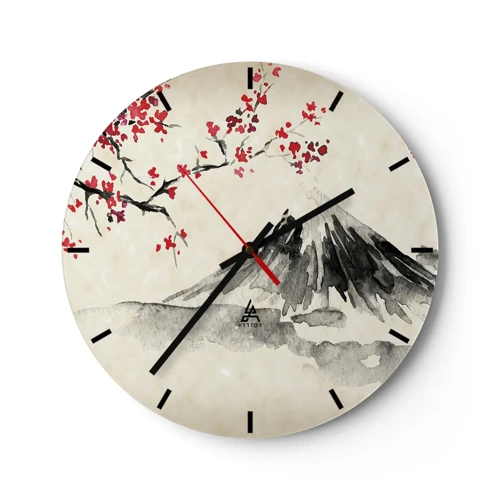 Wall clock - Clock on glass - Love Japan - 30x30 cm