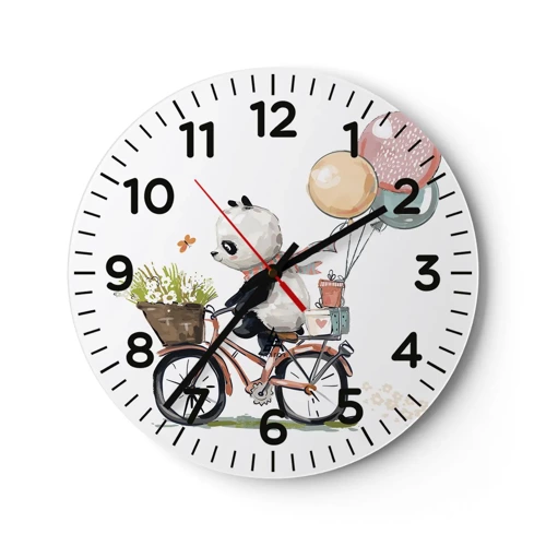 Wall clock - Clock on glass - Lucky Day - 30x30 cm