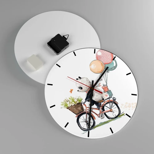 Wall clock - Clock on glass - Lucky Day - 30x30 cm