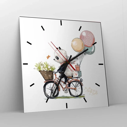 Wall clock - Clock on glass - Lucky Day - 40x40 cm