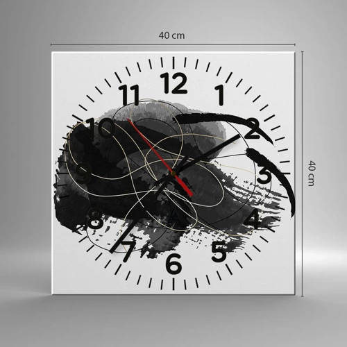 Wall clock - Clock on glass - Made from Black - 40x40 cm