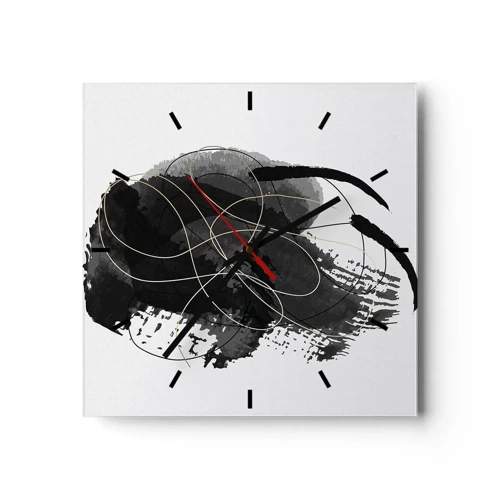 Wall clock - Clock on glass - Made from Black - 40x40 cm