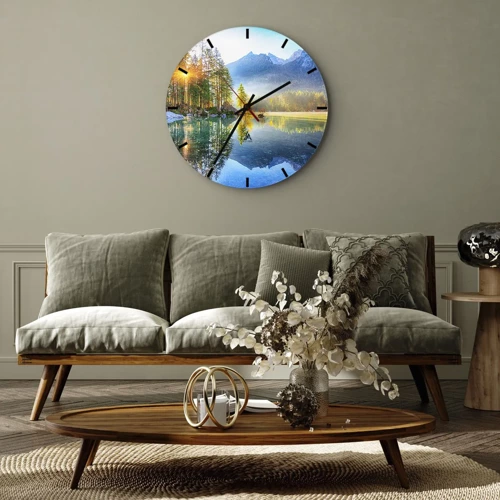 Wall clock - Clock on glass - Majesty and Sweetness - 30x30 cm