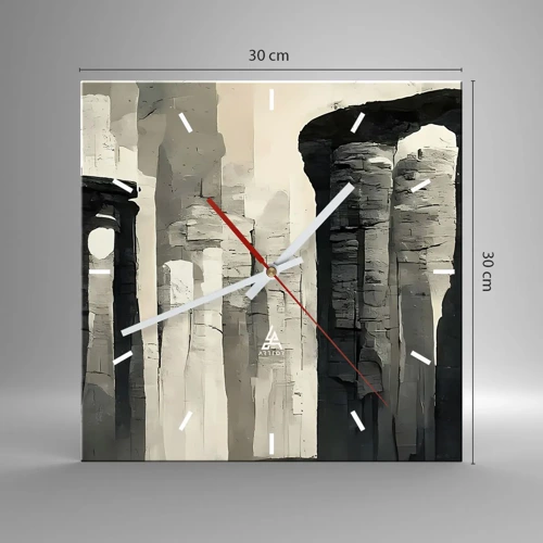 Wall clock - Clock on glass - Majesty of Antiquity - 30x30 cm