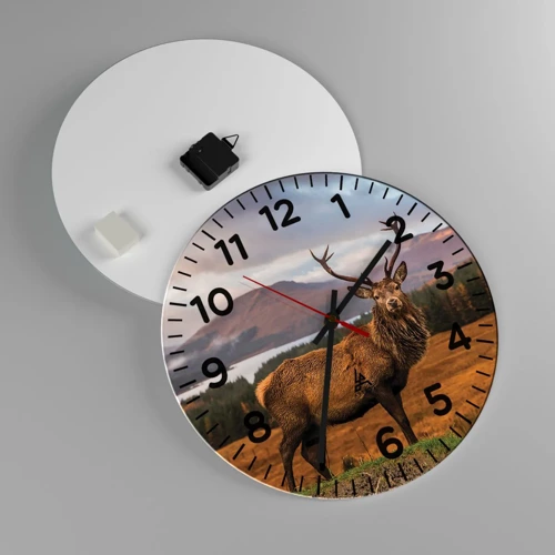 Wall clock - Clock on glass - Majesty of Nature - 40x40 cm