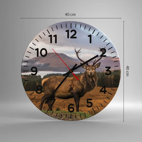 Wall clock - Clock on glass - Majesty of Nature - 40x40 cm