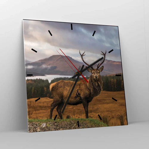 Wall clock - Clock on glass - Majesty of Nature - 40x40 cm