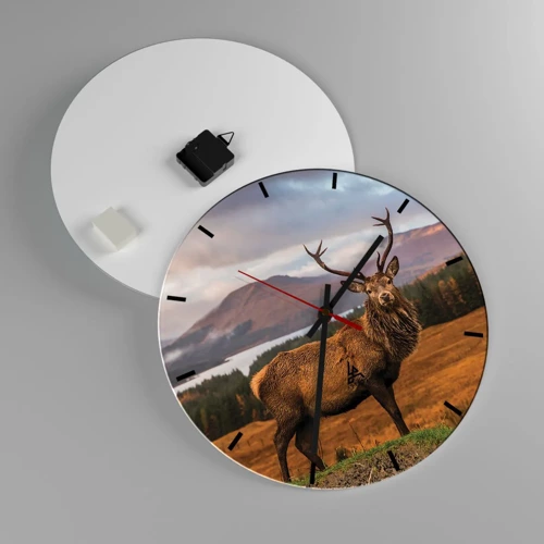 Wall clock - Clock on glass - Majesty of Nature - 40x40 cm