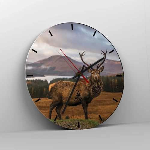 Wall clock - Clock on glass - Majesty of Nature - 40x40 cm