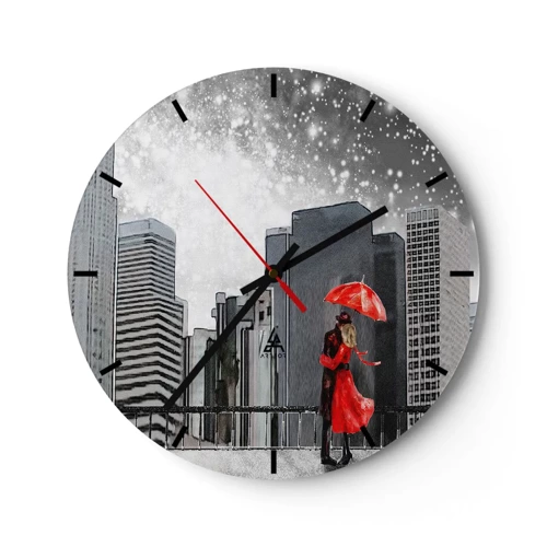 Wall clock - Clock on glass - Man, Not a Stone - 30x30 cm