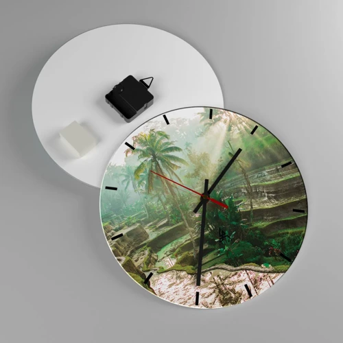 Wall clock - Clock on glass - Maturing in the Sun - 30x30 cm