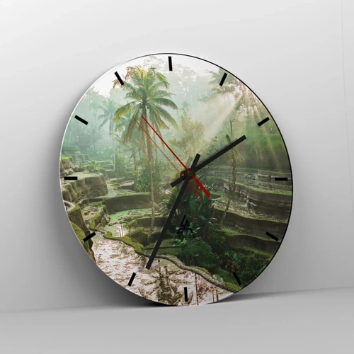 Wall clock - Clock on glass - Maturing in the Sun - 30x30 cm